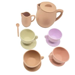 Non-Plastic Silicone Tea Set, Customized Silicone Tea Cup Set, Tea Party With The Cutest modern toy tea sets for kids
