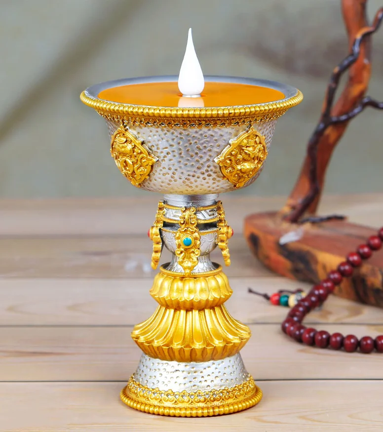Tibetan 13cm Buddhism Suppliers Gift Altar lamp