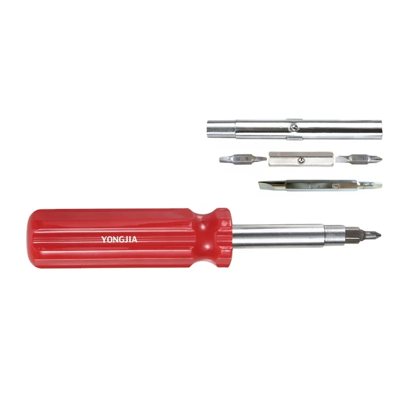 Screwdriver set #1004 -6 in 1 Interchangeable Shafts and Ph Sl Hex Bits  tools multifunctional screwdriver 6-in-1 Screwdriver