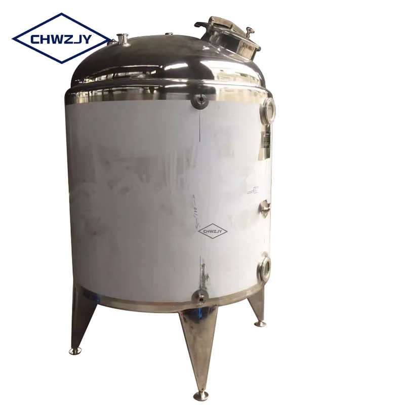 customized liquid container stainless steel cooling jacketed liquid storage tank with mixing agitator