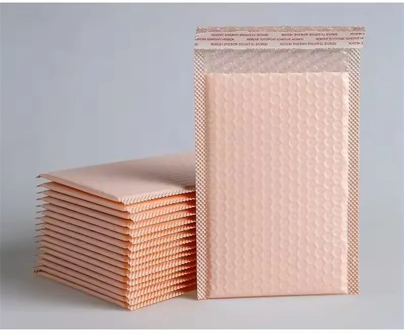 35*45+5cm Bubble Mailer Printed Poly  nude pink  Wrap Padded Mailing Bag Metallic Bubble Envelope