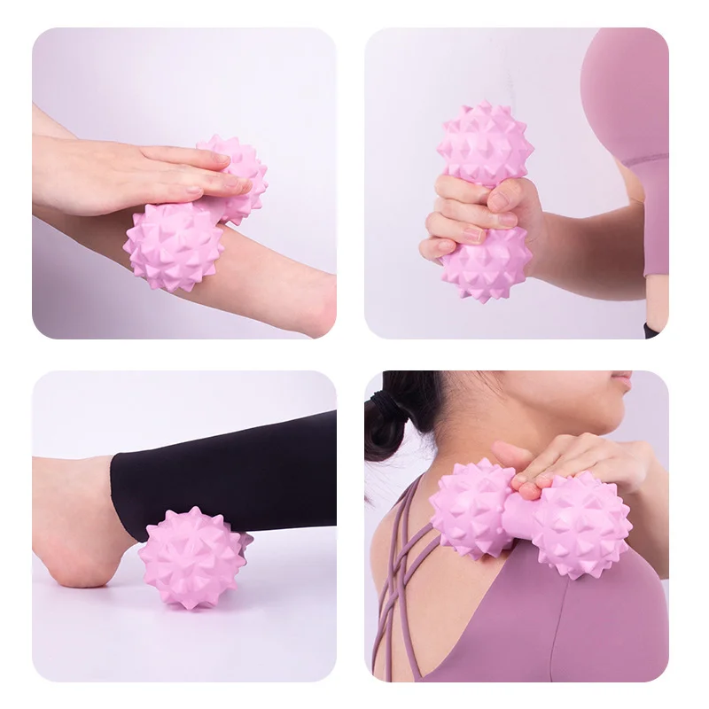 W1N Hot Selling  Fascia  Ball Fitness Yoga Elastic Peanut Massage Ball Double Lacrosse Massage Muscle Relaxer Massager