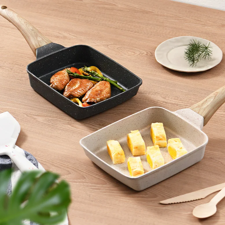 Non-Stick Coating Japanese Omelette Rectangle Maker Frying Pan with Anti Scalding Handle, Gas Stove and Induction Hob