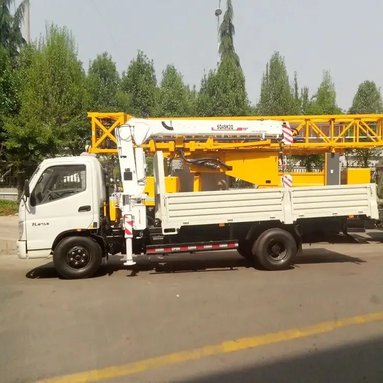 Top brand SQ4SK2Q 4 ton straight arm truck mounted crane 4ton 3 ton 2 ton mini Jib truck mounted crane best price for sale