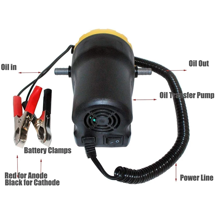 12V 60W Oil Change Pump Extractor, Oil/Diesel Fluid Pump Extractor Scavenge Oil Change Pump