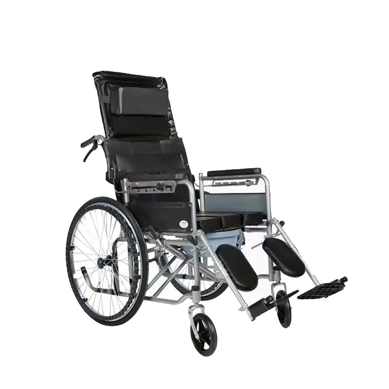 Wholesale Hot Sale Thickened Steel Wheelchair Folding Portable Toilet For Elderly Medical Handicap Patients Wheeled Chair