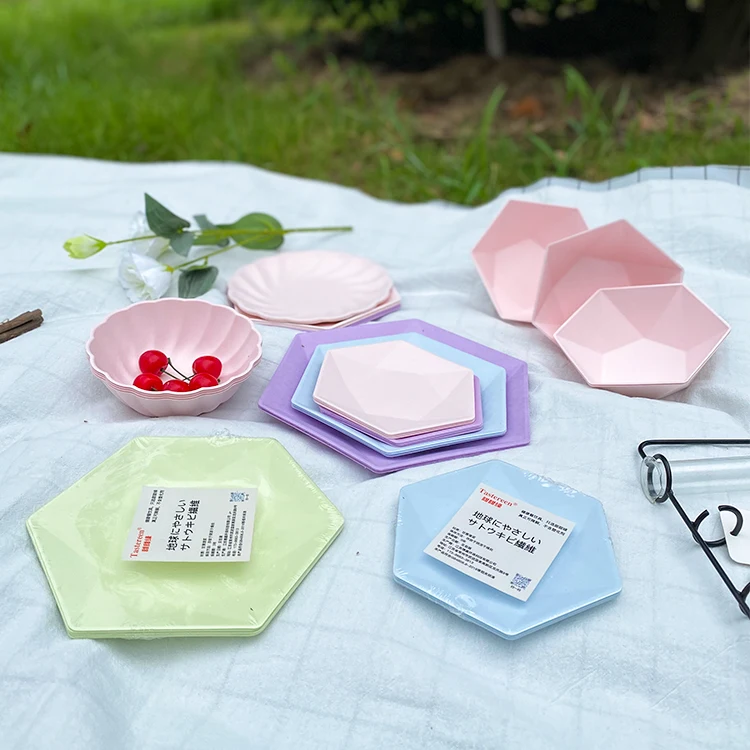 Factory Price Custom Printed Disposable Paper Pulp 10 Inch Green Petal Shape Paper Plates For Thanksgiving