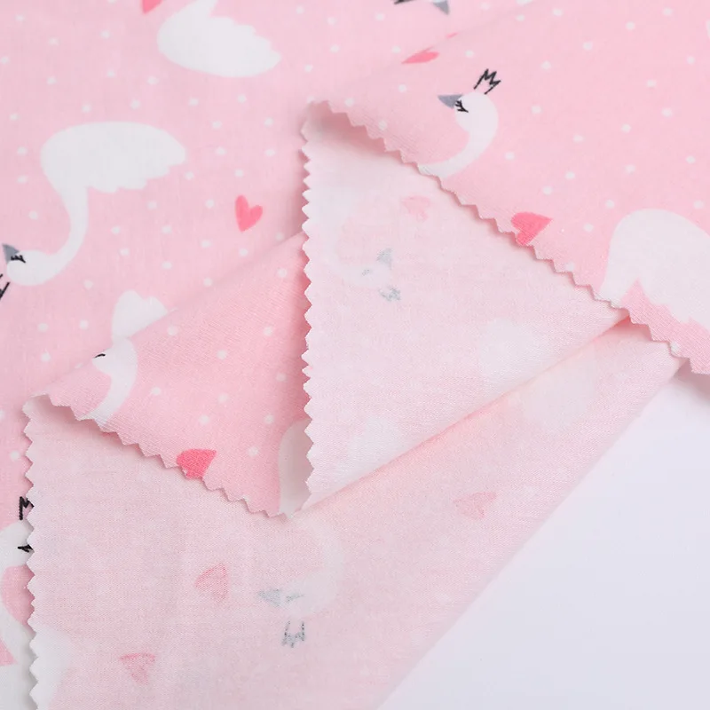 Cartoon Print Baby 100% Cotton Knitted Jersey Interlock Fabric Wholesale Dty Double Brushed Poly Baby Jersey Fabric