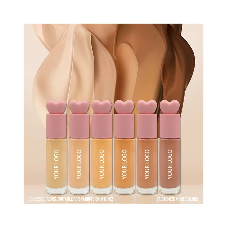 Wholesale Waterproof Sunscreen Liquid Foundation Lovely Shape for Female Full Coverage Concealer for Light Fair Skin Face