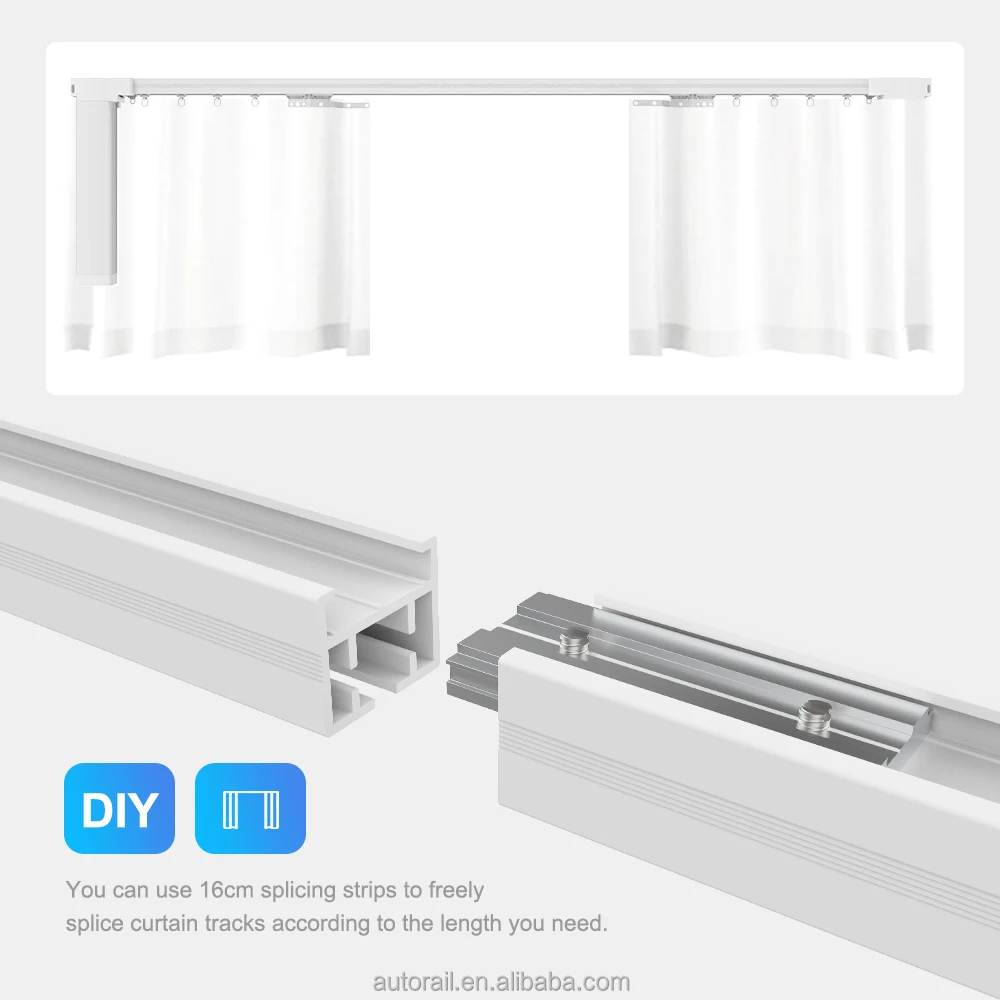Google Home Alexa Tuya Control 5.2m Smart Curtain Kit Electric DIY Curtain Track For Home