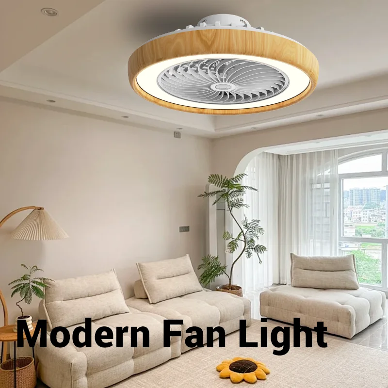 Wholesale 20-Inch Modern LED Ceiling Fan with Plastic Body Indoor Home Decorative Fixture Remote Control for Bedroom for Hotels