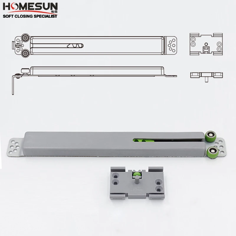 Soft Closing Mechanism for Sliding Closet Door Damper Buffer Soft Close for Wardrobe Wood Wooden Door