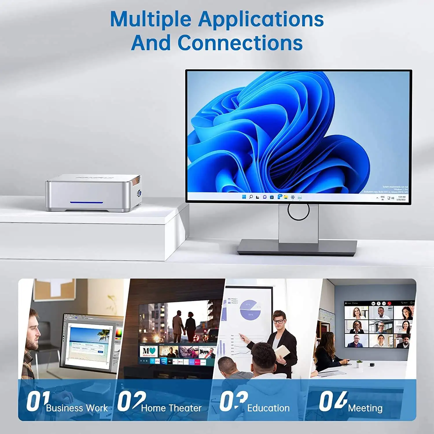 2025 New Business 12th Gen N95 Mini PC Computer Triple Display 16GB RAM M.2 SSD 512GB Desktop Linux Win 11 Mini PC