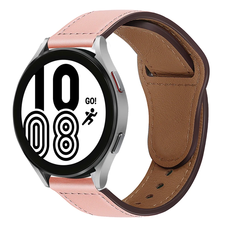 20mm 22mm Genuine Leather Strap For Samsung Galaxy Watch 3 4 44mm 46mm Active 2 40mm Gear S3 Bracelet Huawei Watch GT Belt Band