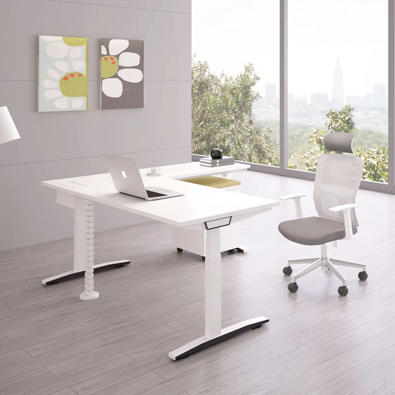 Meetco Office Modern Adjustable Height Desk Frame Sit To Stand Office Furniture Table Electric Lift Computer Desk