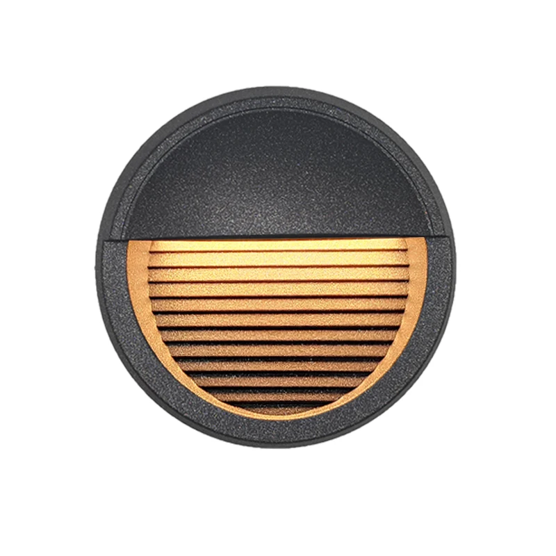 Modern IP65 Waterproof Black Wall Light 3000K 12V Aluminum Outdoor Round LED Wall Lamp for Garden Porch Stairs Room Decor