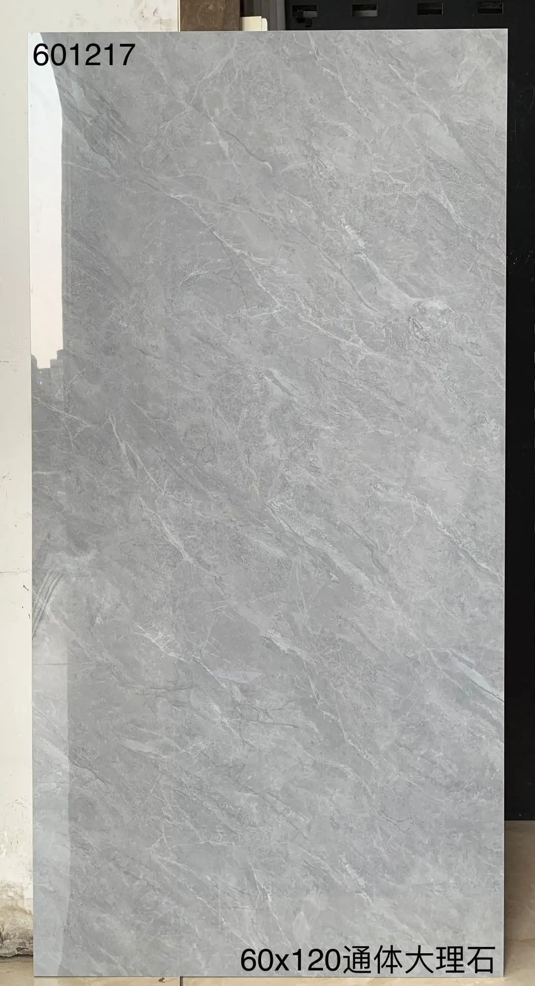 Modern 600x1200mm Glazed Grey Marble Tiles Polished Stone Textured Bathroom Flooring Antibacterial Wear Resistant Low Price
