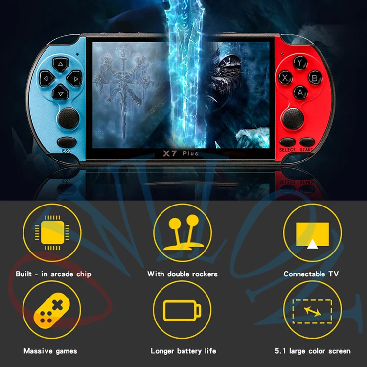 New X7 Plus Full Color Large Screen Built-in 200 Games Retro Handheld Game Console
