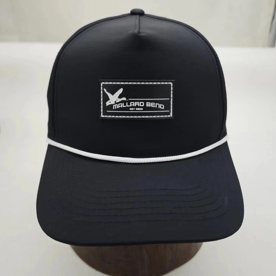 Custom Embroidery Rubber Patch Logo Golf Gorras Nylon Perforated Sport Cap 5 Panel Baseball Waterproof Snapback Hats With Rope