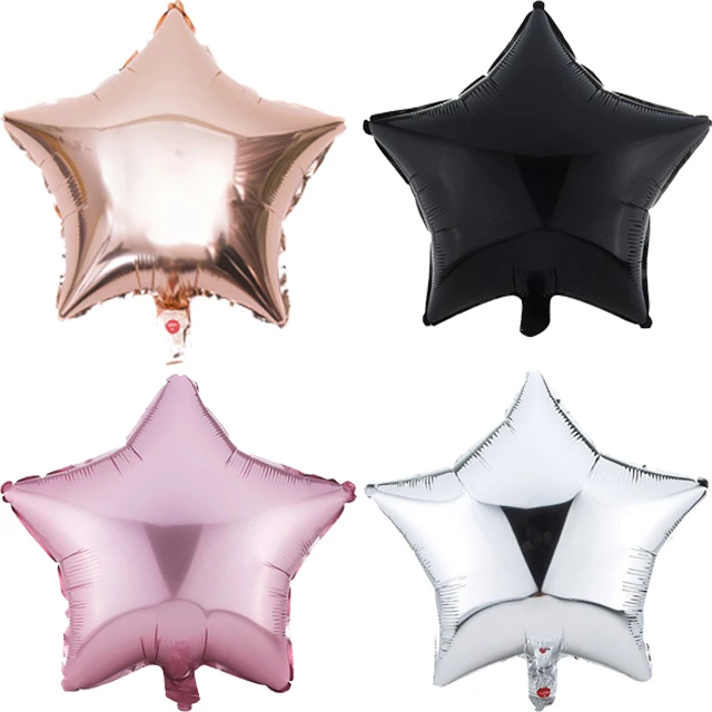 12PCS Baby Shower 18 inch Pink White Star Helium Foil Balloons Girls Happy Birthday Party Supplies 1st Party Decoration Air Ball