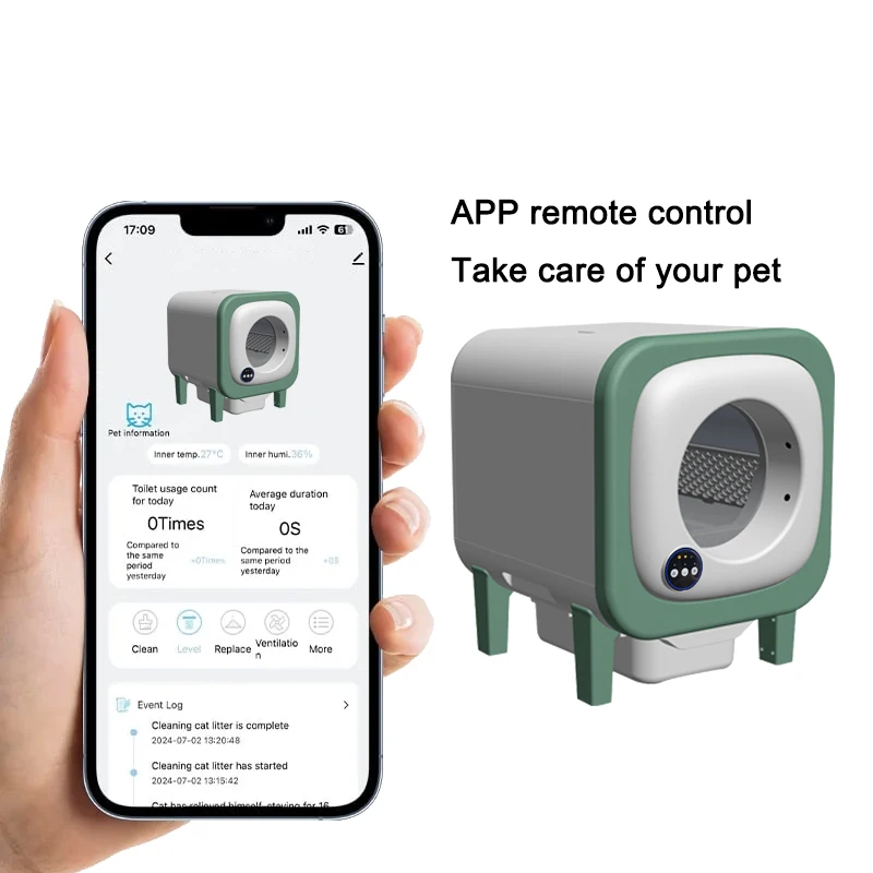 Wholesale Cat Auto clean Litter Box Smart Wifi Pet Electric Cat Litter Box full automatic Quick Self Cleaning Cat Litter Box