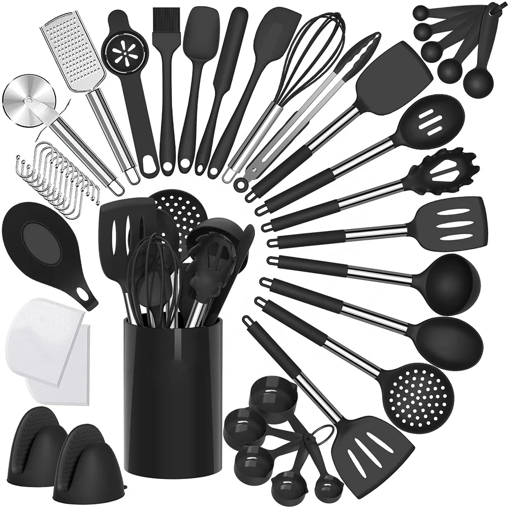 TOALLWIN kitchen tools gadgets household silicone cooking utensils kitchen set 43pcs wholesale silicone kitchen utensils set
