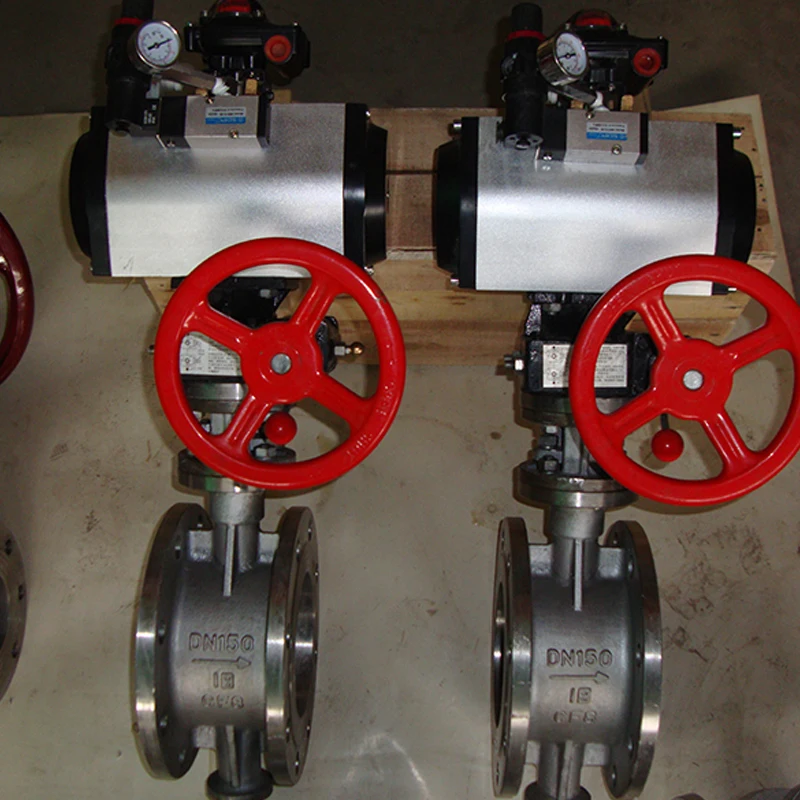 D673H Y F Pneumatic Wafer Type Metal Hard Seal Butterfly Valve