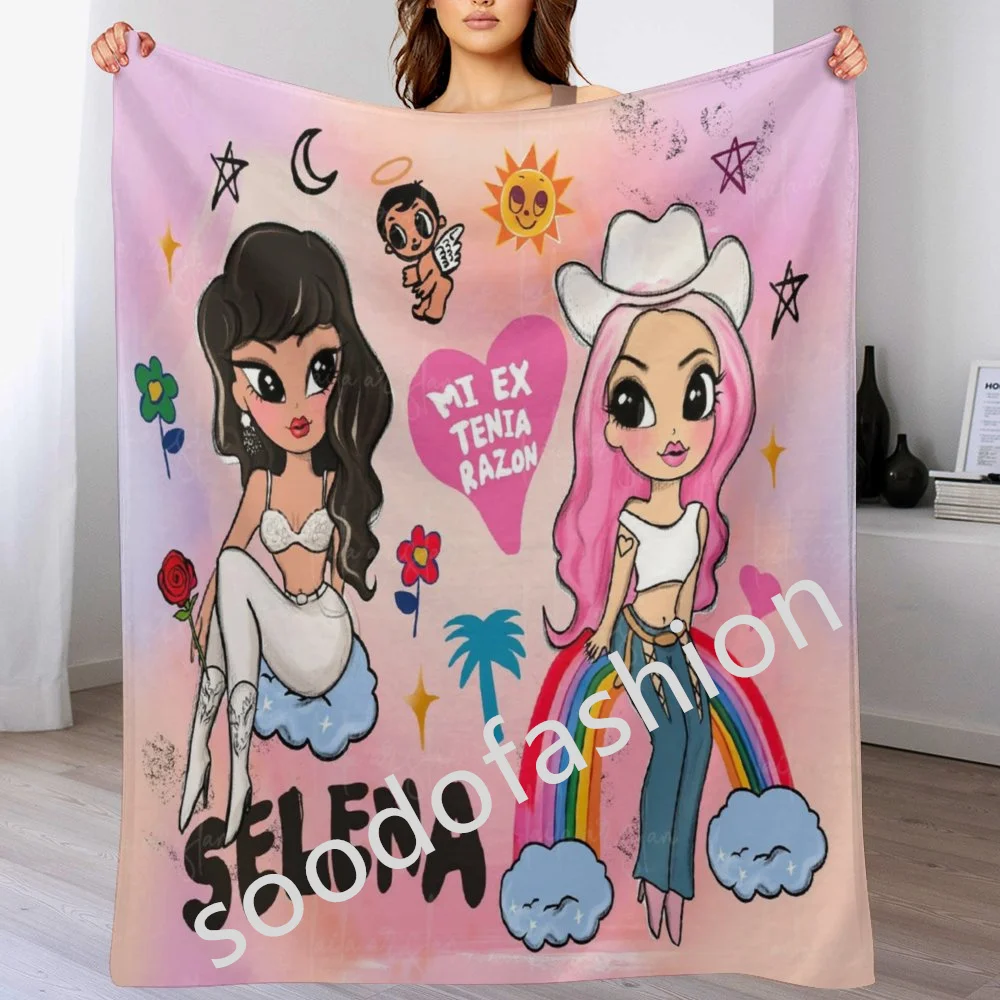 China Factory Customized new design cartoon Karol G Peso Pluma Blanket Flannel fleece throw travel Halloween blankets