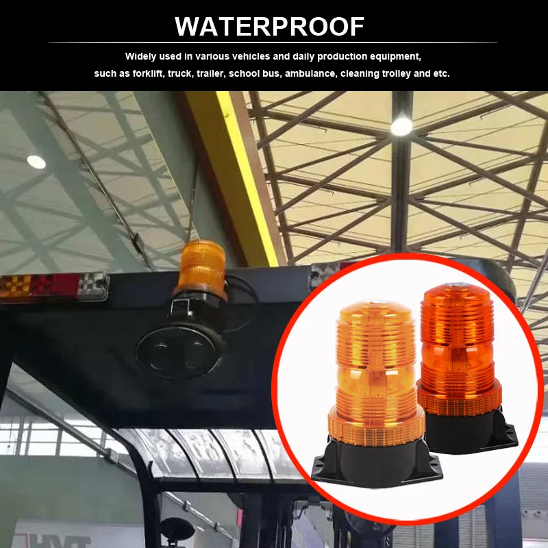 30 светодиодов, 10-110 В постоянного тока, Янтарный/желтый, 9 Вт, аварийное предупреждающее мигающее освещение для вилочного погрузчика