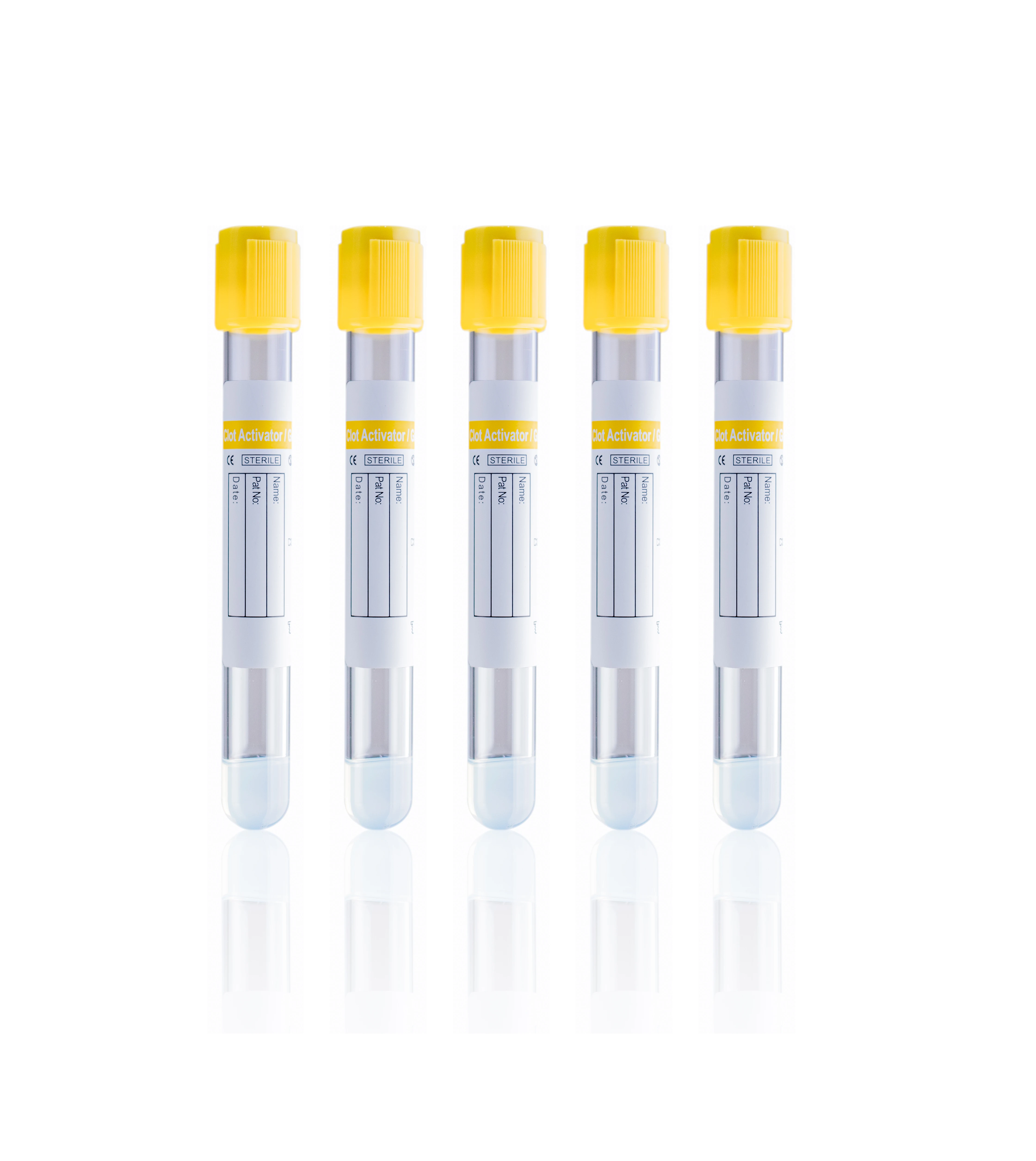 Medical Vacuum Blood Collection Tube CE Approval Yellow OEM Glass Clot Activator tube / 5-15ml SST tube
