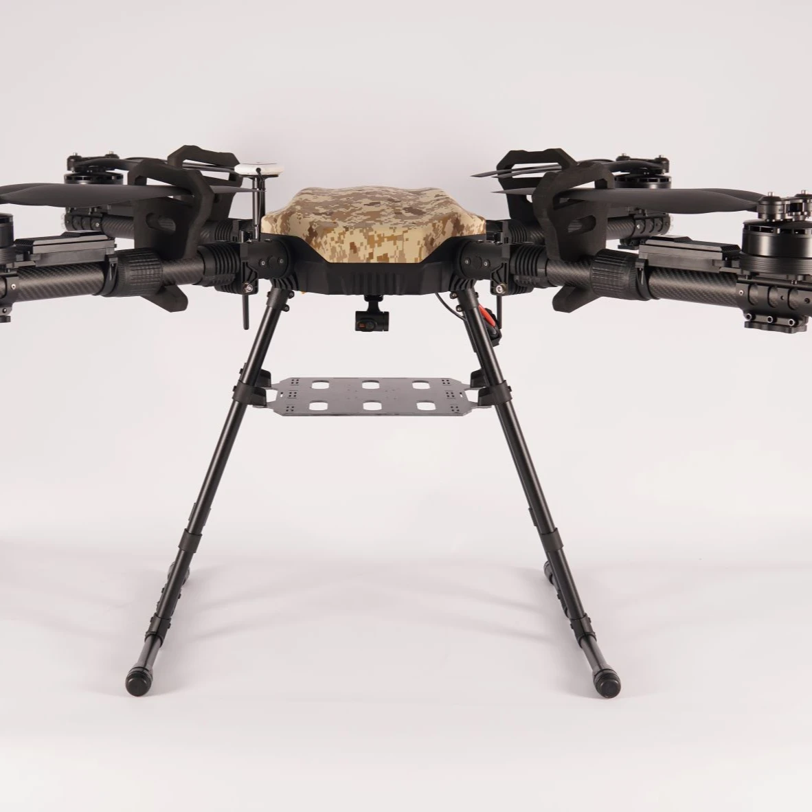 One-piece injection molding, arm-wrapped molding structural materials aerial delivery and transportation UAV