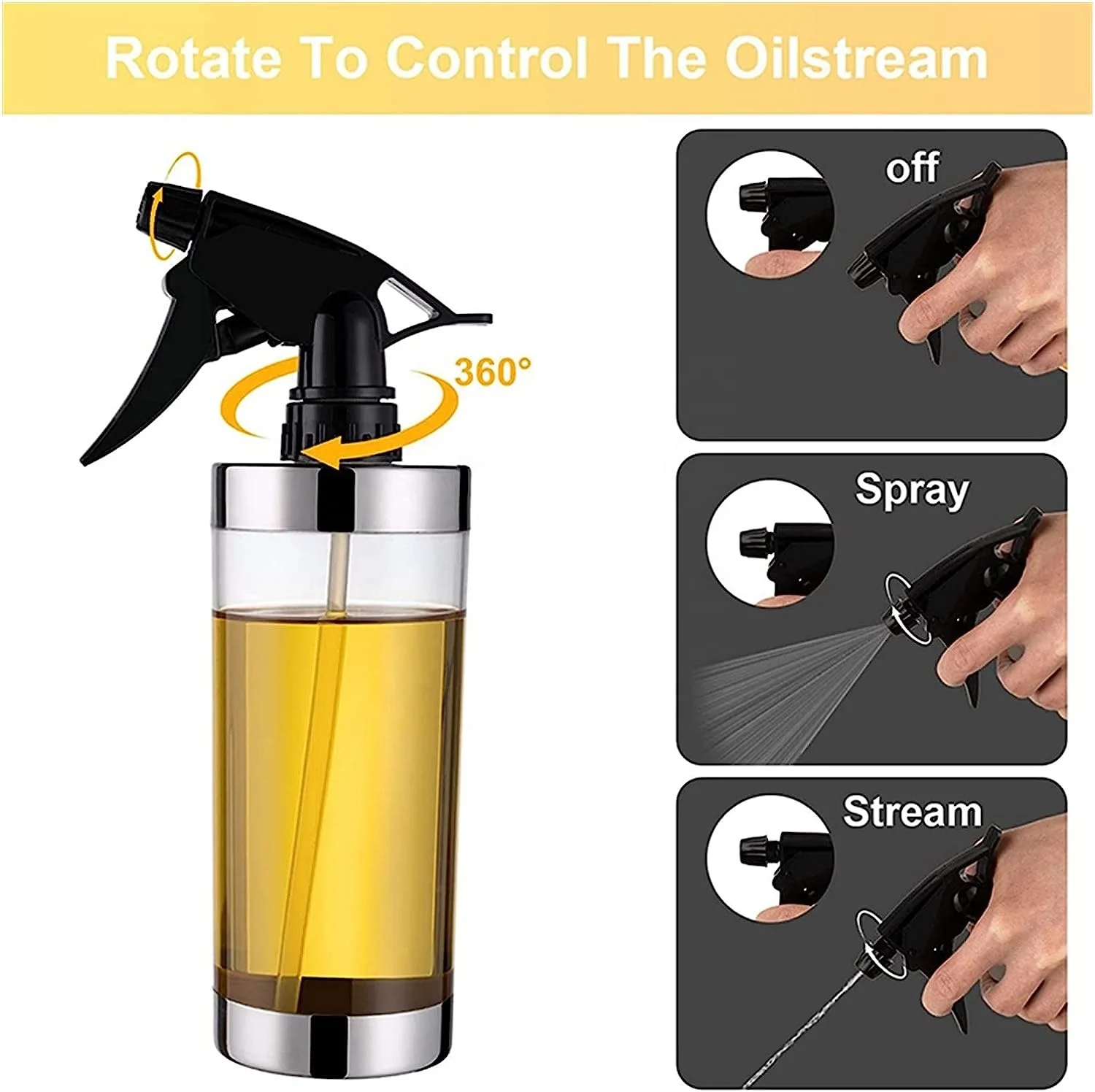450ml Olive Oil Sprayer for Cooking - Oil Dispenser Bottle Spray Mister Oil Vinegar Spritzer Sprayer Bottles for Kitchen
