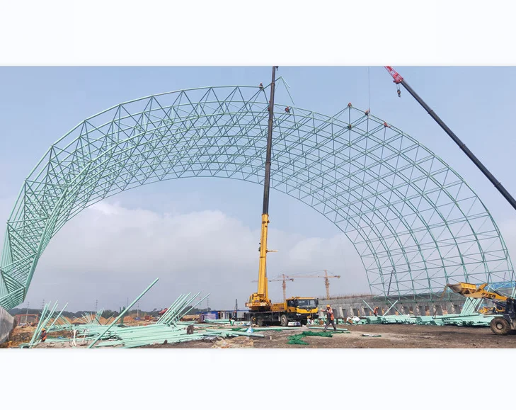Light Weight Large Span Space Frame High Steel Truss Roof of Dry Coal Shed Storage