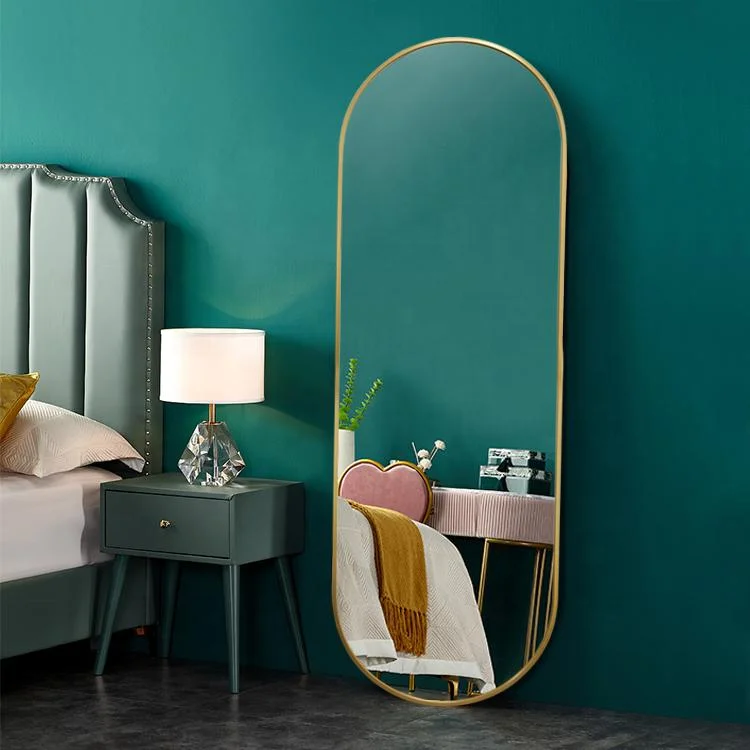 Aluminium Alloy Metal Framed Long Retangular Wall Hanging Full Length arch floor Mirror for Living Room espejos de pared