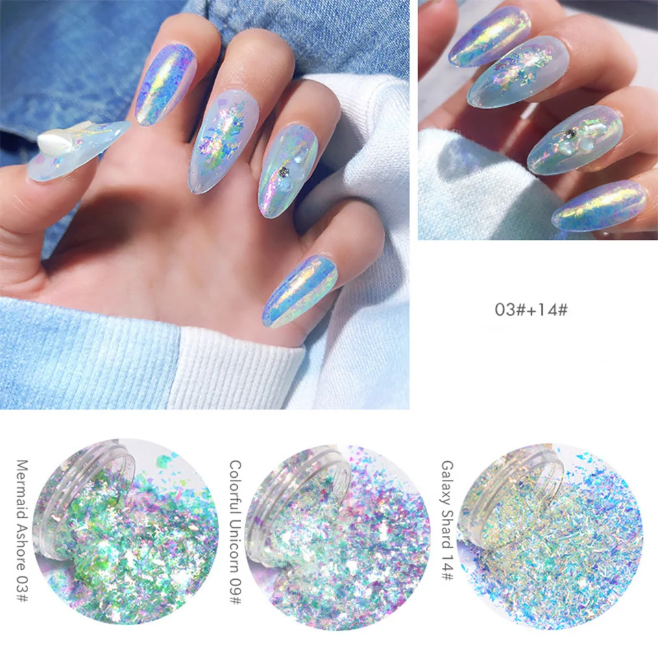 New Design Packaging Powder Pigment Glitter Chameleon Nail Powder