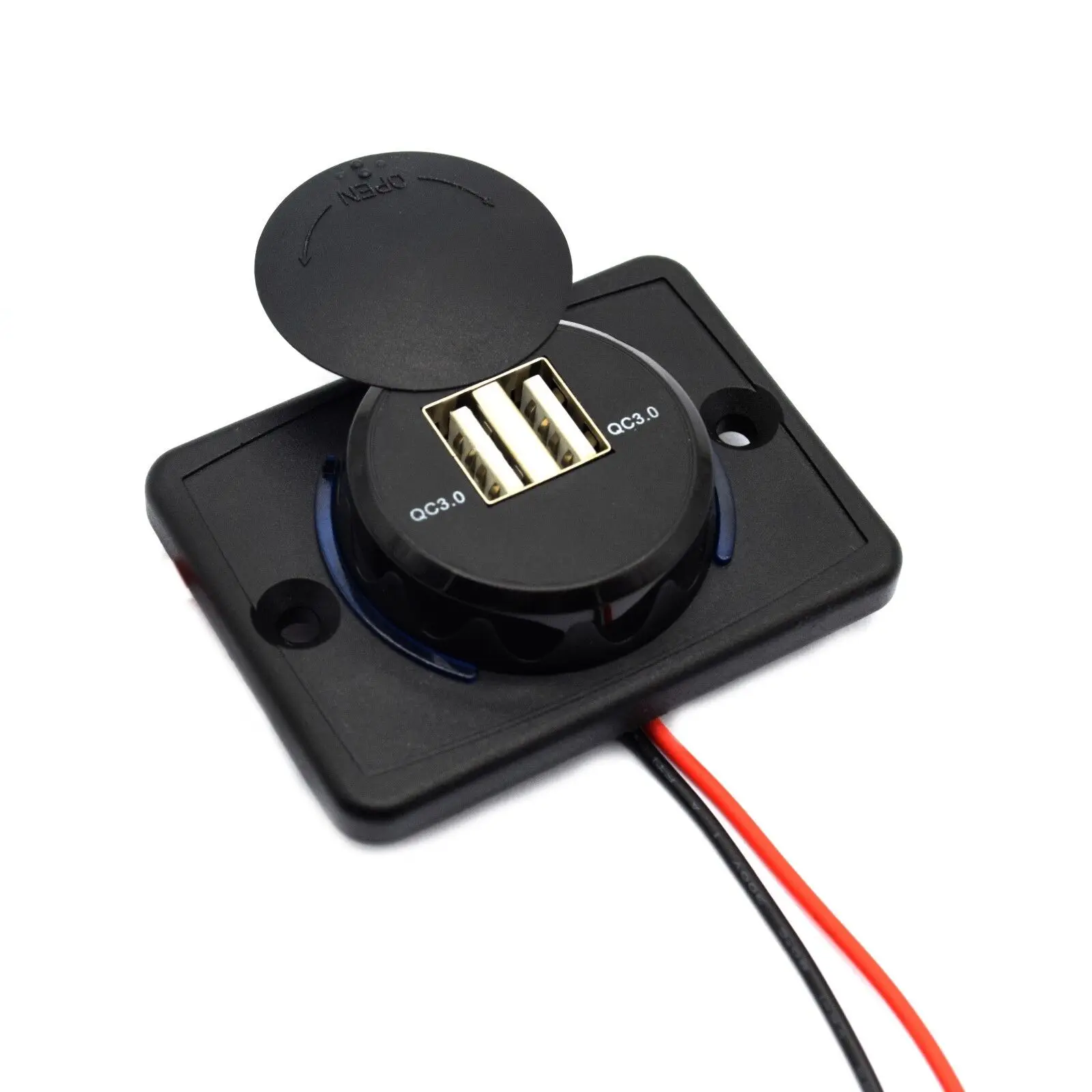 Автомобильное автомобильное морское зарядное устройство RV Usb-панель 24 В 2 А двухпортовый Тип C PD и QC 3 0 USB-зарядное с монтажной панелью