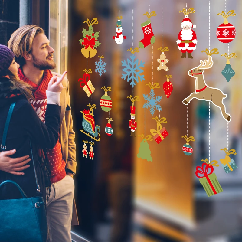 home wall decoration adhesive window christmas gel stickers