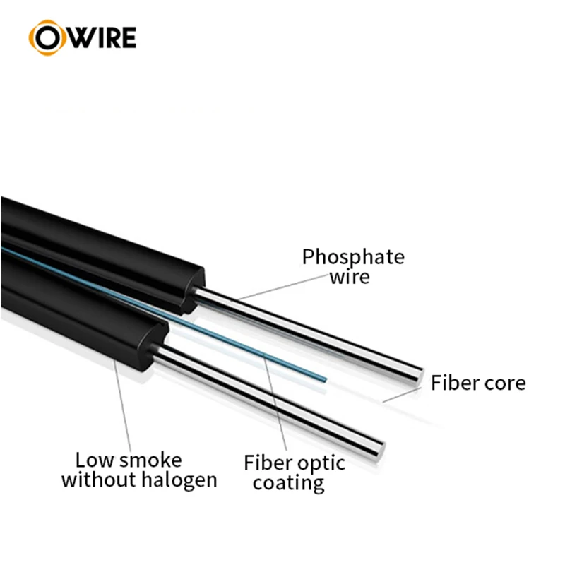  Owire цены по прейскуранту завода-изготовителя Fttx Ftth 2 ядра волоконно-оптический кабель оптического волокна кабеля падения