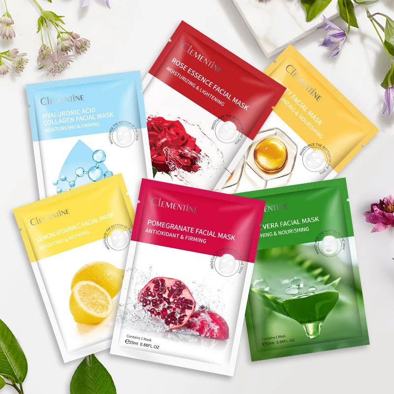 Wholesale oem korean branded whitening salicylic acid mask custom logo essence hyularonic face mask sheet