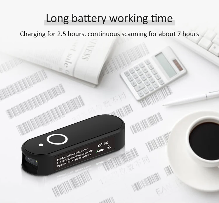 XB-M40 Syble Wireless 1D CCD Portable Scanner Blue Tooth Mini Wireless Barcode Scanner