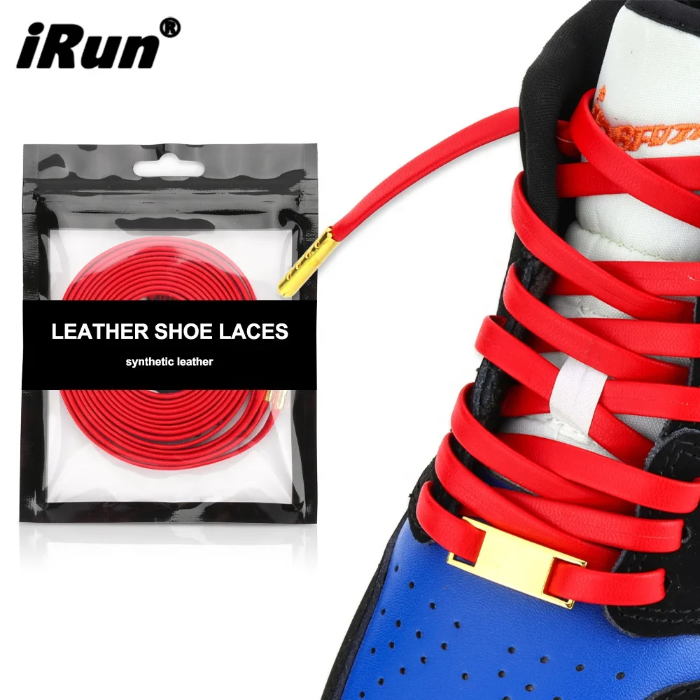 IRun Премиум обновленные Сменные плоские шнурки из искусственной овчины Роскошные для обуви синтетической кожи с золотыми наконечниками