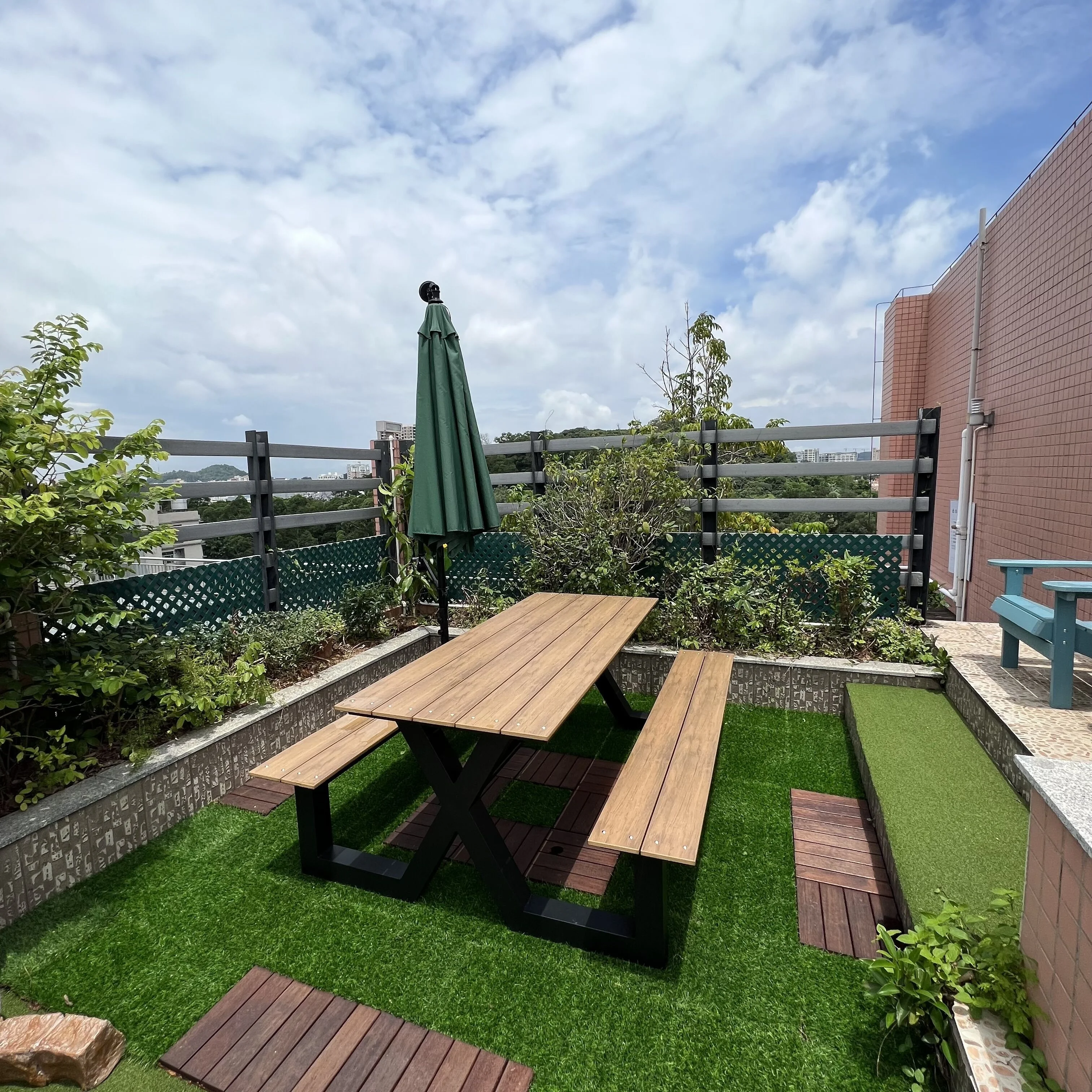 Снаружи алюминиевый пластиковый деревянный стол со стульями садовые наборы открытый стальной для пикника скамейками