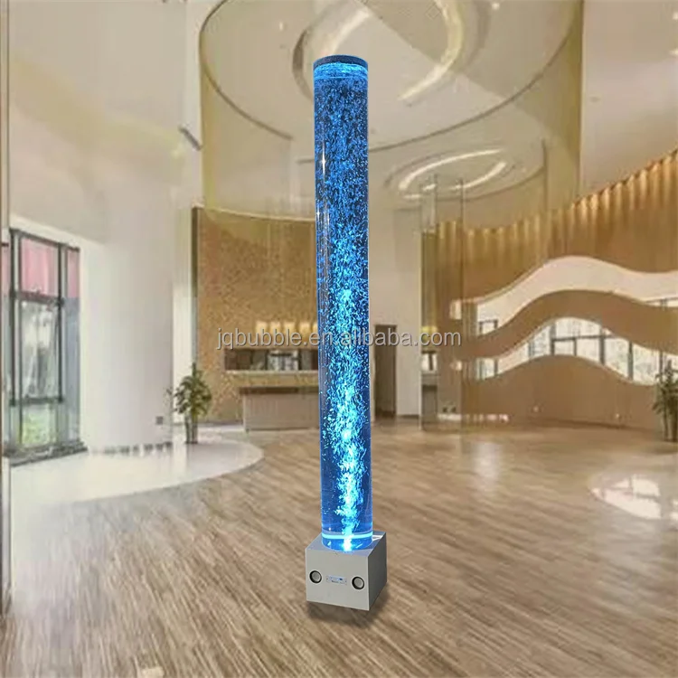 Luxury Home & Office Art Decor LED Light Columns Lamp Novelty Design with Artificial Fish Living Office Space Decoration