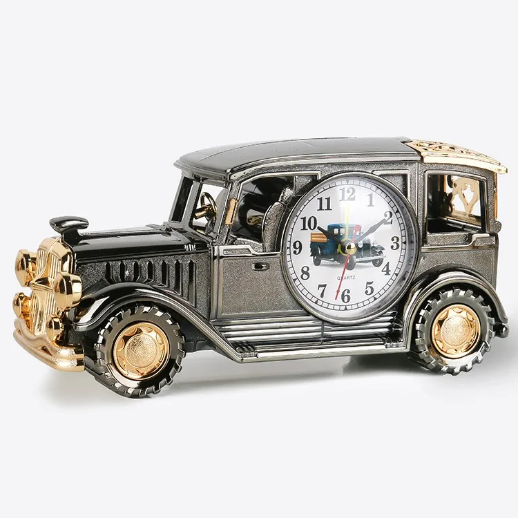 European vintage vintage car model alarm clock multi-function pen holder clock decoration creative student gift alarm clock