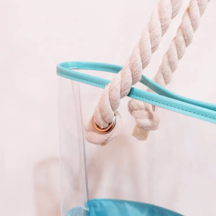 Beach Luxury Small Custom Clear Recycled Hand Tote Bags Customized Urban Design Imitation Designer Women for Kids Lady No Zipper