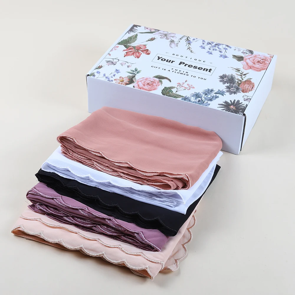 5pcs mix Wholesale Custom Plain Tassel Cashmere Shawls high satin  Embroidered chiffon Scarf Women