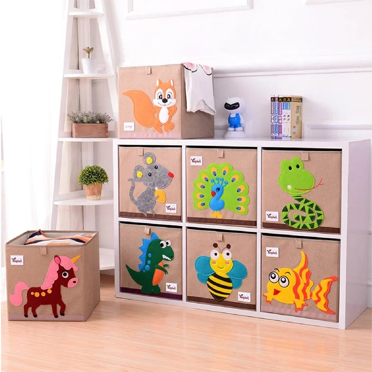 Kids Cloth Organizer Cute Safe And Environmentally Friendly Fabric Storage Bins Child Toy Storage Organizer Cabinet With Handles