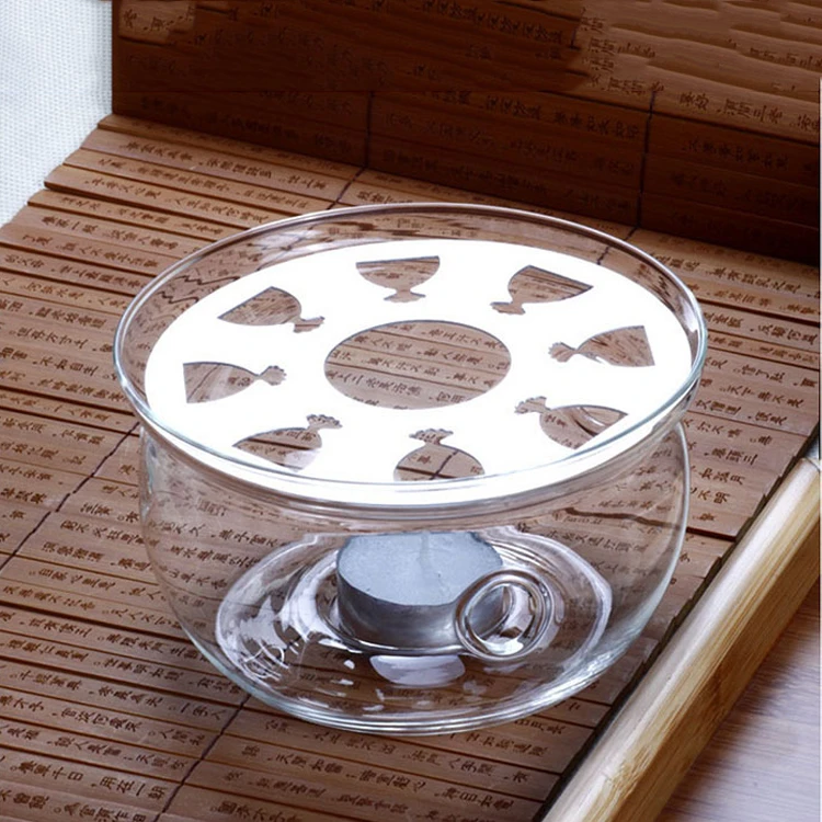 
Tea set heart shaped crystal glass base flower teapot glass pot heater 