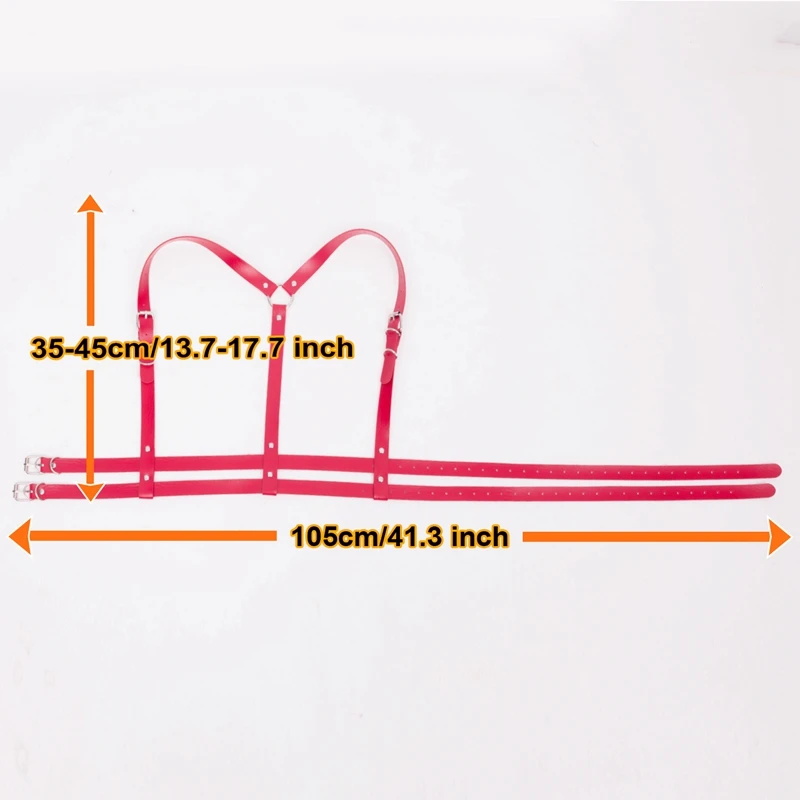 Women Punk Body Harness Leather Shoulder Gothic 2 PCS Rave Party Night Costume Party Dance Festival Accessory Belt Chest