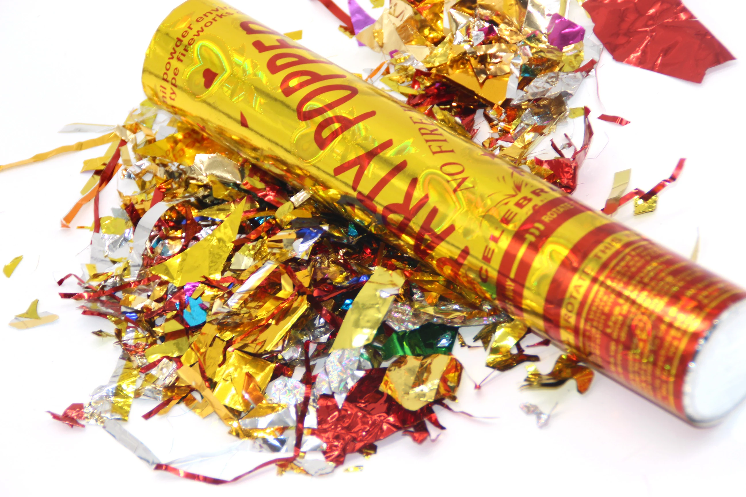 Hot Sale Wedding  And Party Favor Confetti Cannon With Golden Metallic Foil mini cylinder Party Popper